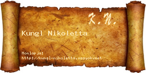 Kungl Nikoletta névjegykártya