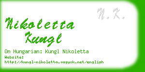nikoletta kungl business card